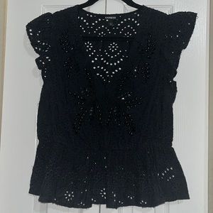 Express Embroidered eyelet Peplum